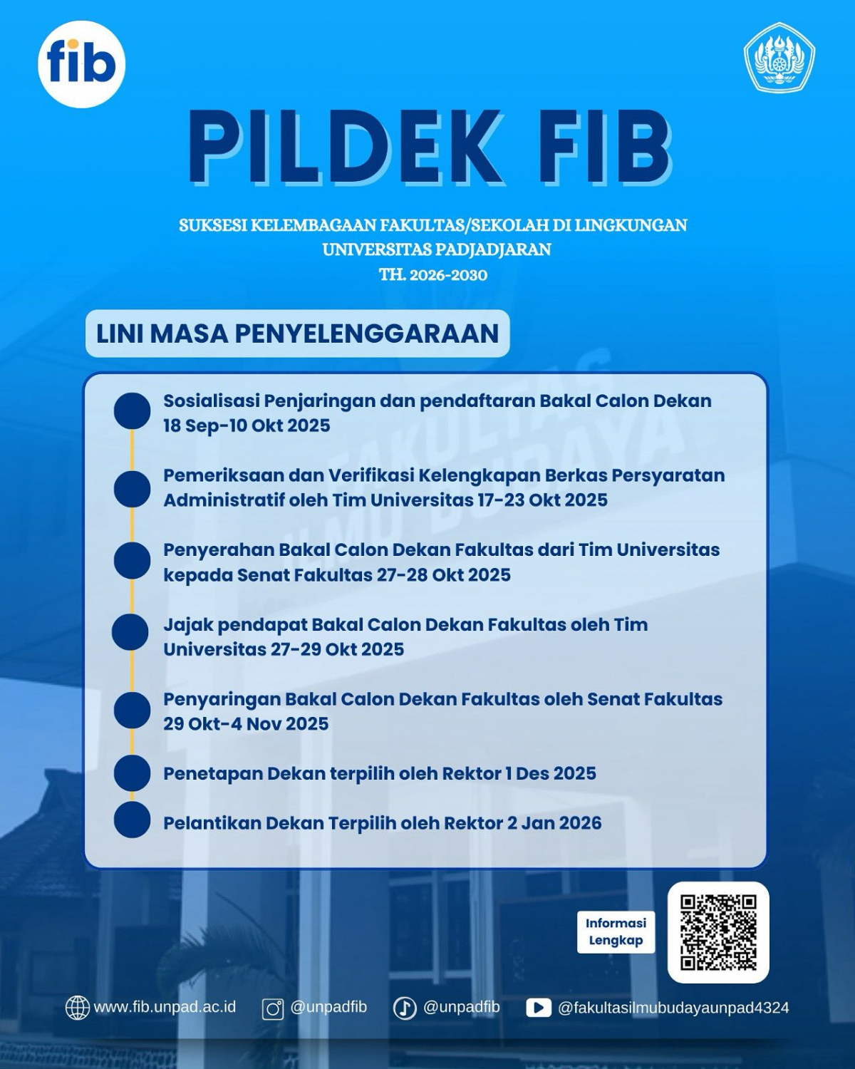 Pemilihan Dekan Fakultas Ilmu Budaya Universitas Padjadjaran Periode 2026-2030